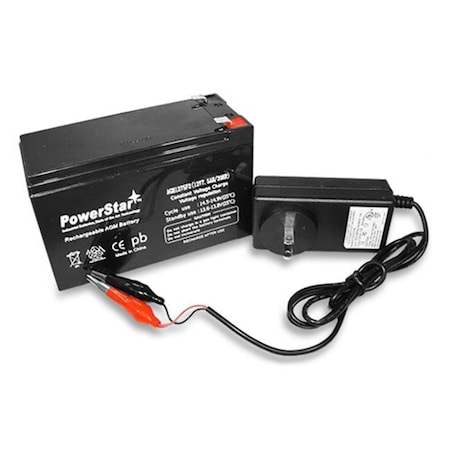 PowerStar AGM1275-F120010W-03 12V 7.5Ah SLA Charger & Battery For 385ci Portable Fish Finder